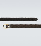 Tom Ford Woven suede oval buckle belt
