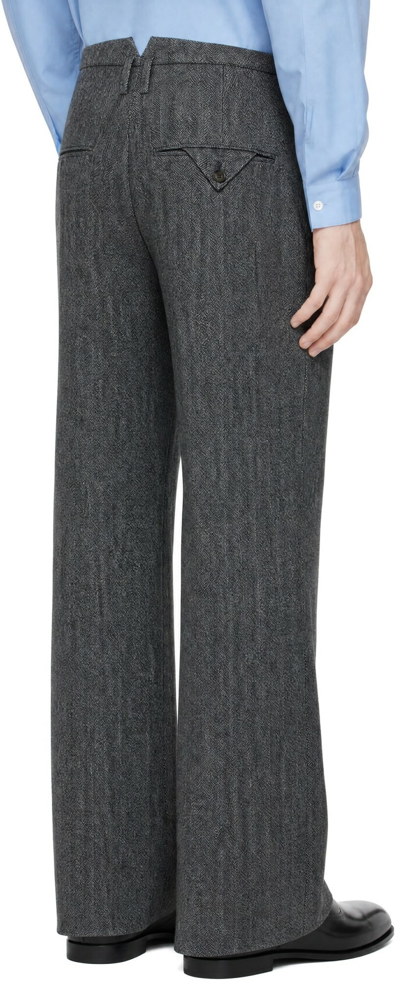 SIRE Gray Herringbone Tailored Trousers