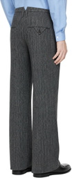 SIRE Gray Herringbone Tailored Trousers
