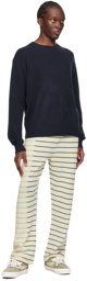 The Elder Statesman Navy Simple Sweater