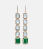 Shay Jewelry Tier Portrait 18kt gold drop earrings with topaz, agate, and diamonds