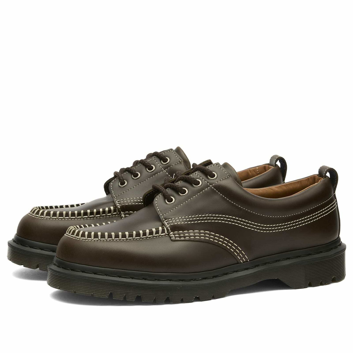 Dr. Martens Men's Lowell Leather Shoe in Olive Orleans