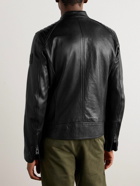 Belstaff - V-Racer Slim-Fit Logo-Appliquéd Leather Jacket - Black