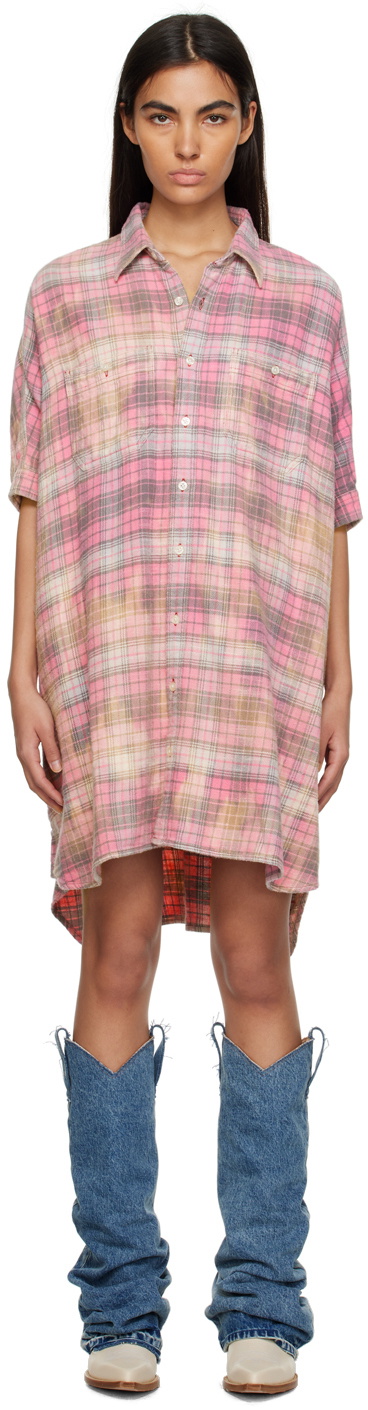 r13 oversized boxy button up dress R13 Plaid Oversized Boxy Shirtdress