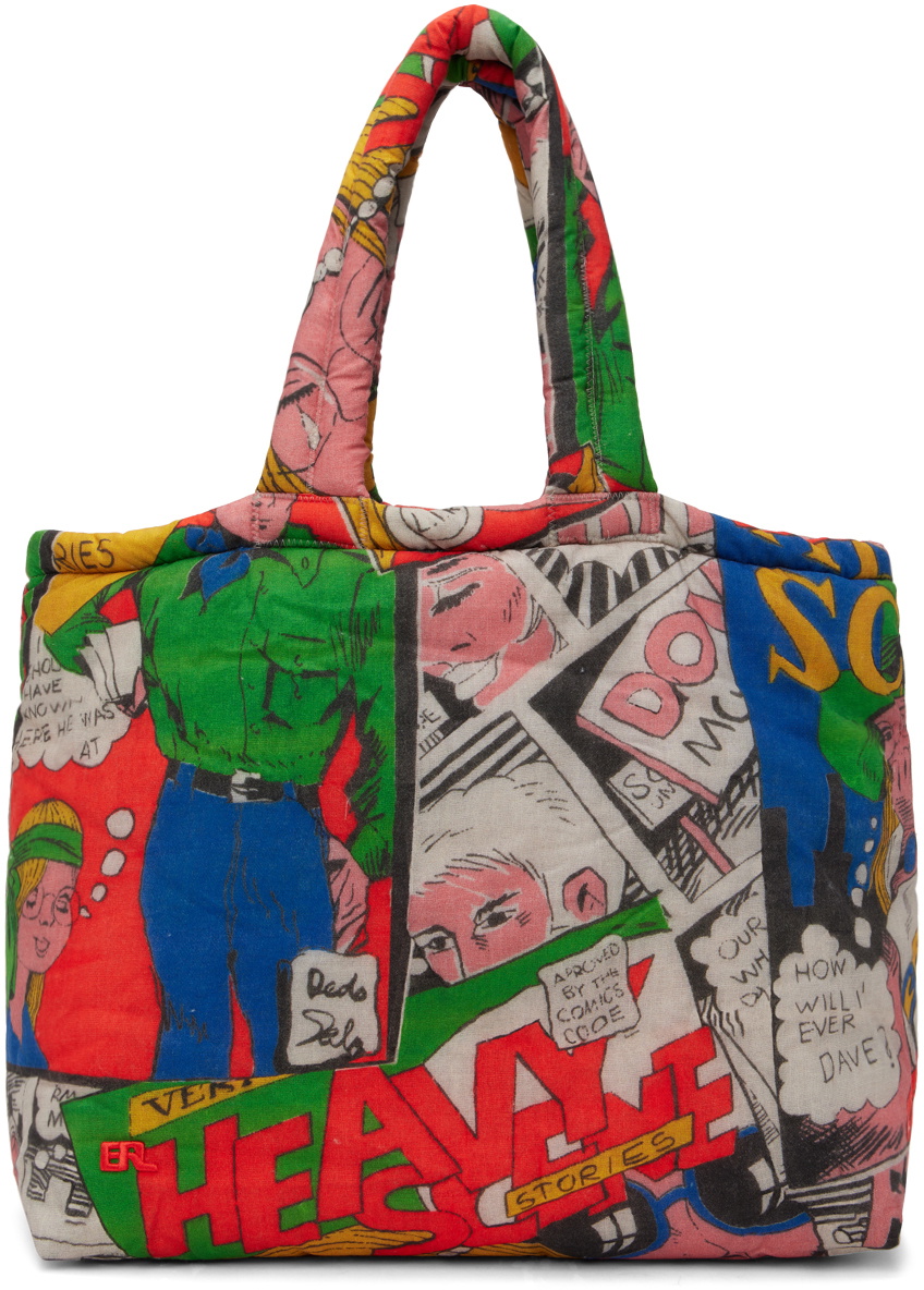 Printed padded tote bag in multicoloured - ERL