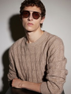 Zegna - Round-Frame Titanium Sunglasses
