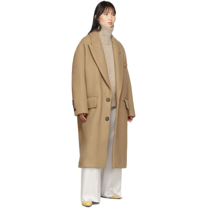 AMI Alexandre Mattiussi Tan Wool Oversized Coat AMI Alexandre