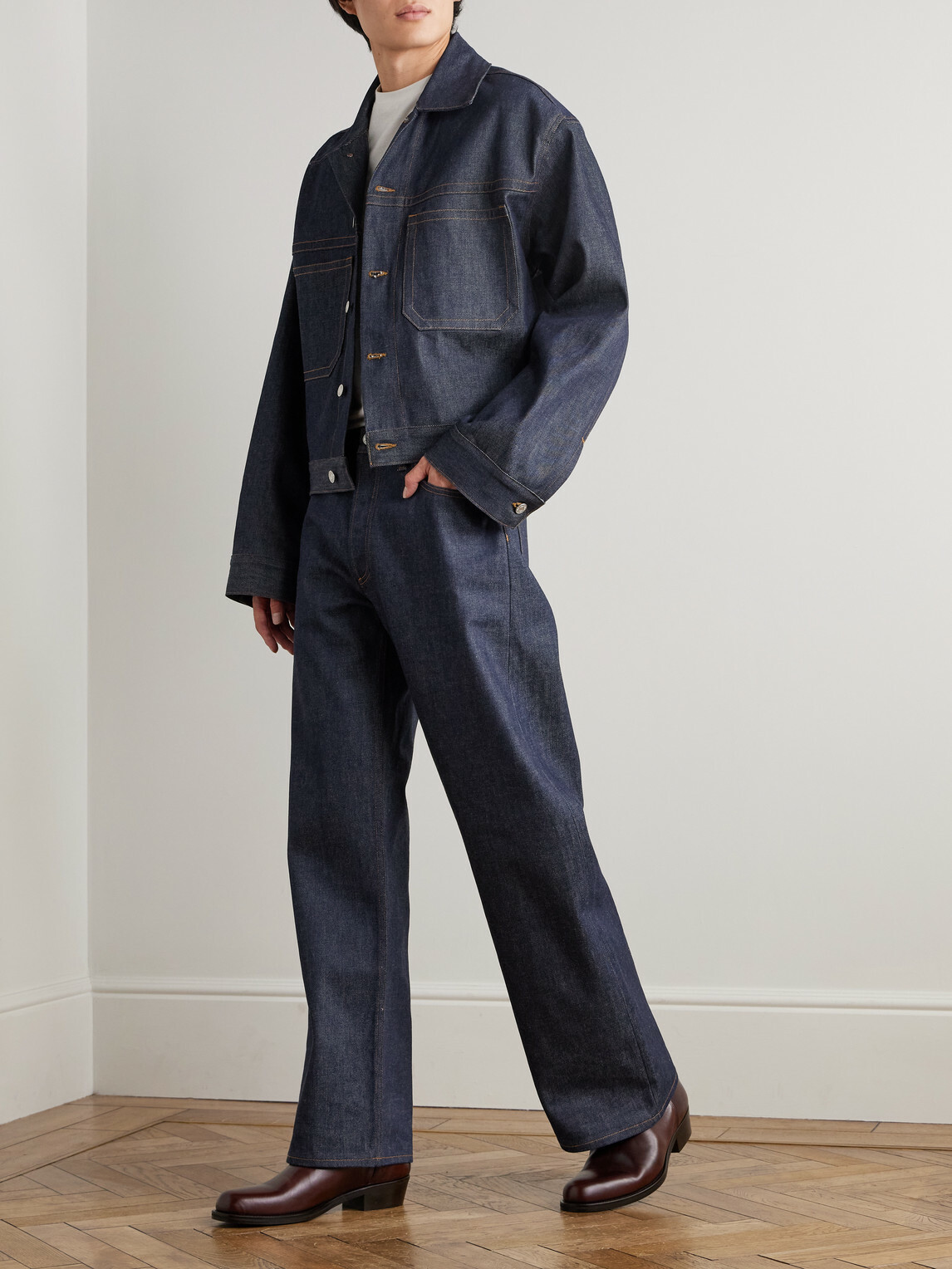 AGOLDE - Blaze Oversized Cropped Denim Jacket - Blue