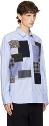 Junya Watanabe Blue Patchwork Mix Shirt