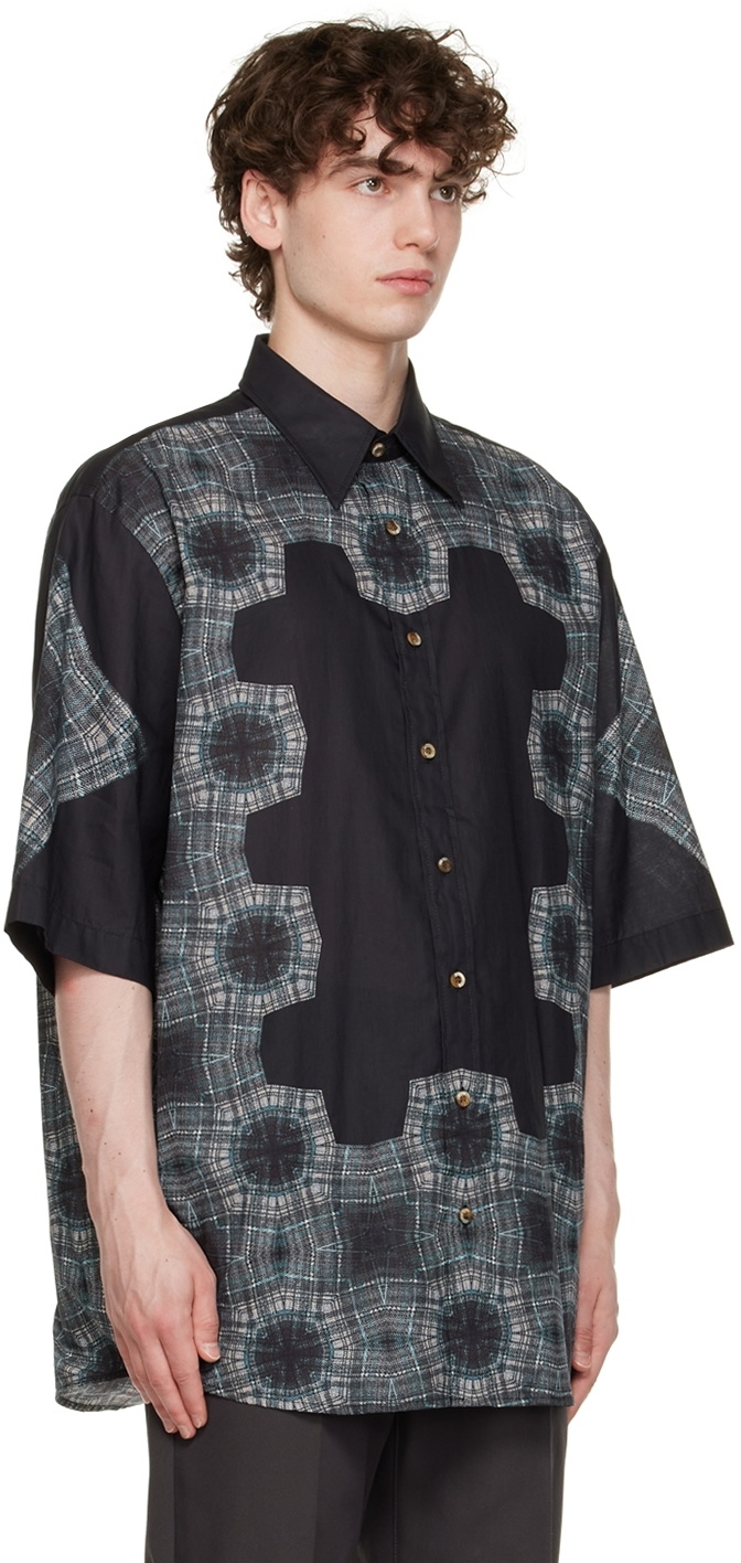 Acne Studios Navy Print Shirt Acne Studios