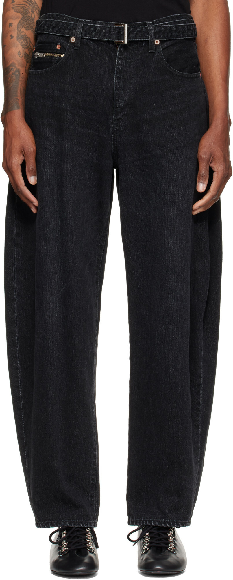 sacai Black Belted Jeans