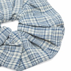 Story mfg. Women's Hand Woven Scrunchie in Indigo Check 
