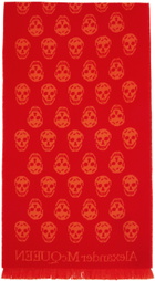 Alexander McQueen Reversible Orange Skull Scarf