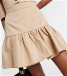 Patou Ruffled cotton gabardine miniskirt