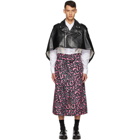 Comme des Garcons Homme Plus Black and Pink Faux-Leather Leopard Poncho Coat