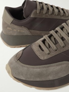 Common Projects - Track Technical Leather-Trimmed Suede and Shell Sneakers - Brown