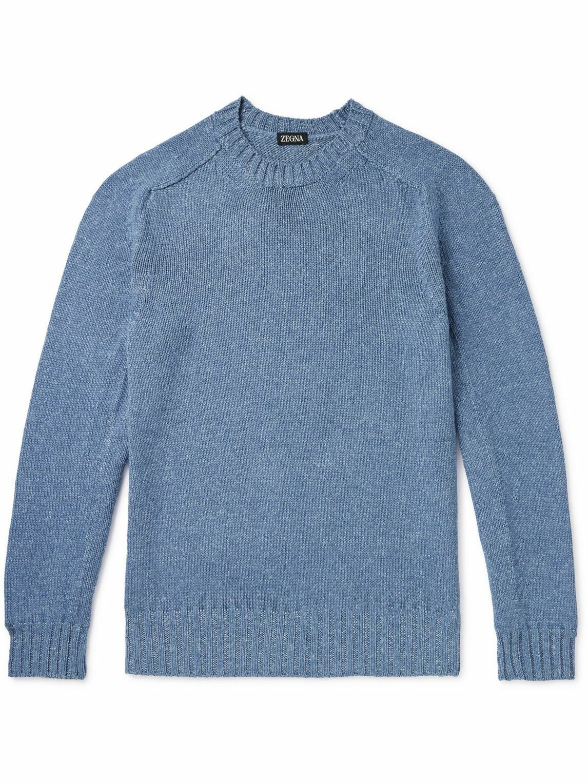 Zegna - Silk, Cashmere and Linen-Blend Sweater - Blue Zegna