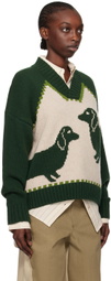 S.S.Daley Green & Off-White Intarsia Sweater