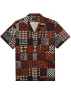 BEAMS PLUS - Printed Convertible-Collar Seersucker Shirt - Brown
