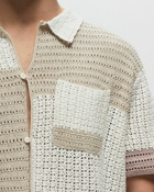 Thisisneverthat Block Crochet Knit Shirt Beige - Mens - Shortsleeves