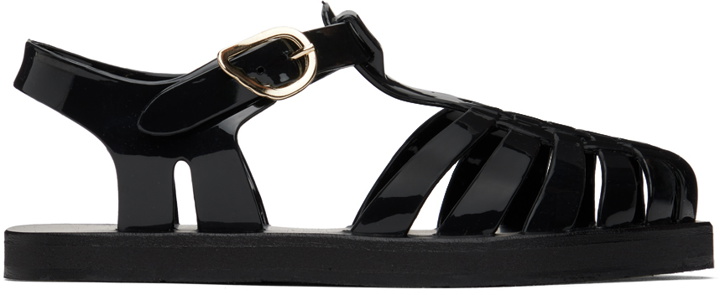 Photo: Ancient Greek Sandals Black Homeria Jelly Sandals