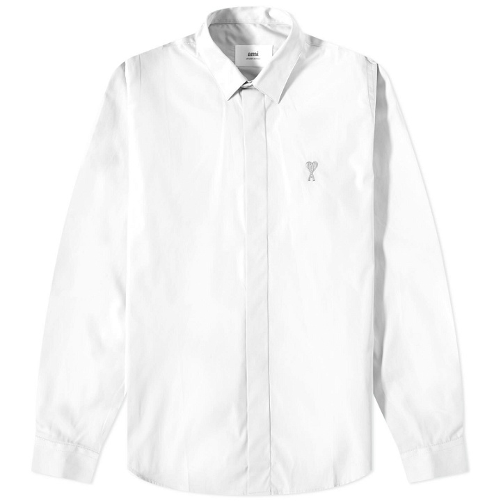 Photo: AMI Men's Tonal Heart Button Down Shirt in White