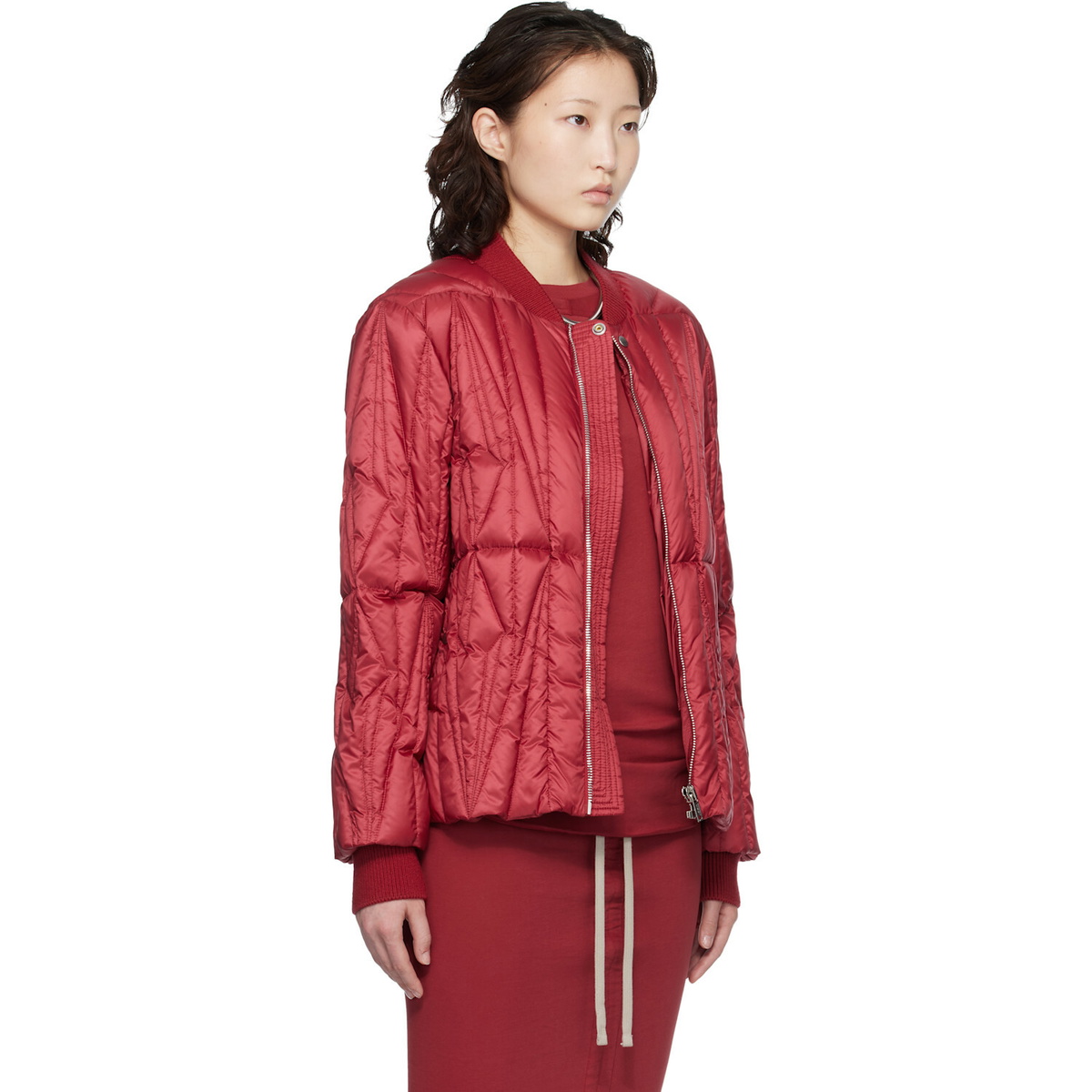 Rick Owens Moncler + Rick Owens Red Geocamo Flight Down Jacket