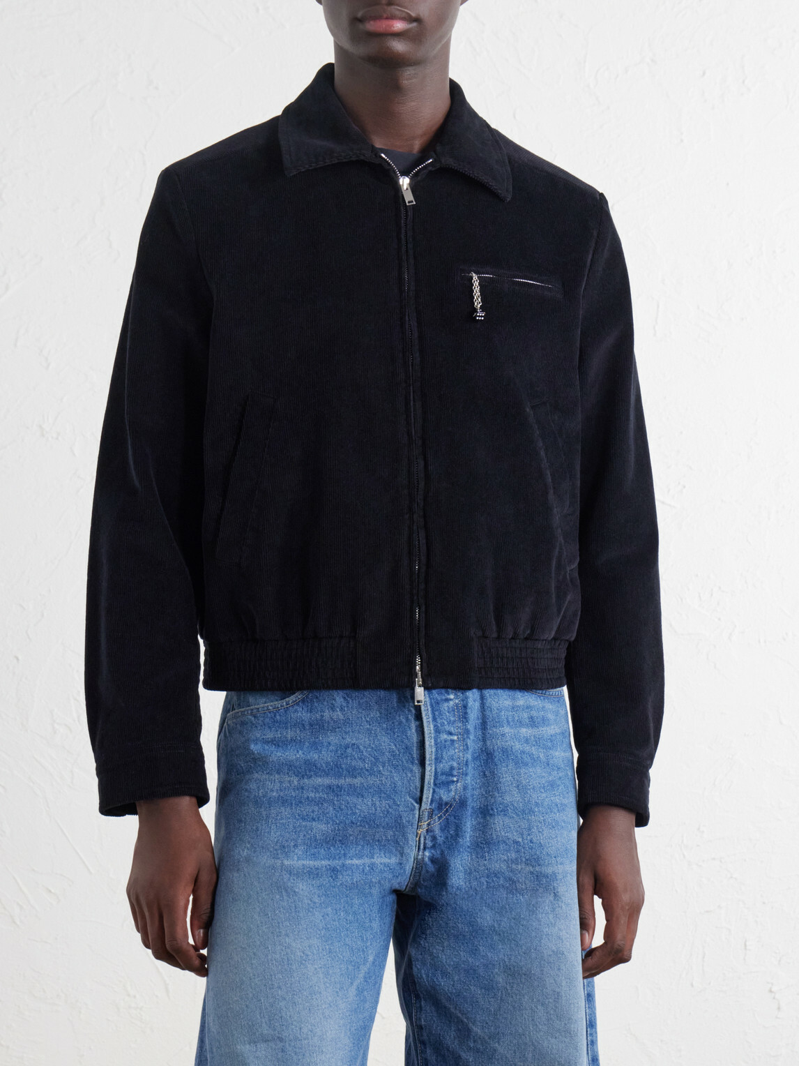 SECOND / LAYER - Loco Dice Cotton-Corduroy Blouson Jacket - Black