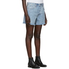 Helmut Lang Blue Denim Boy Fit Cut-Off Shorts