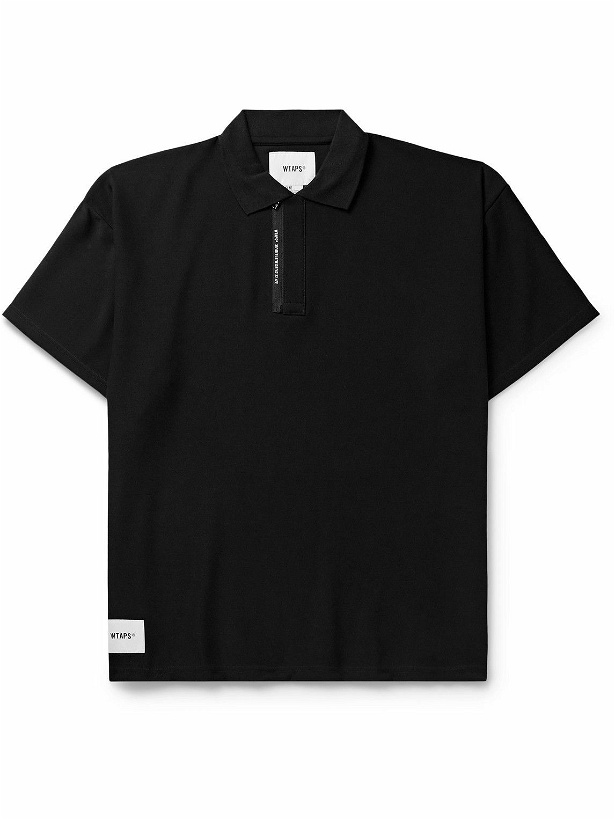 Photo: WTAPS - Oversized Logo-Appliquéd Knitted Polo Shirt - Black