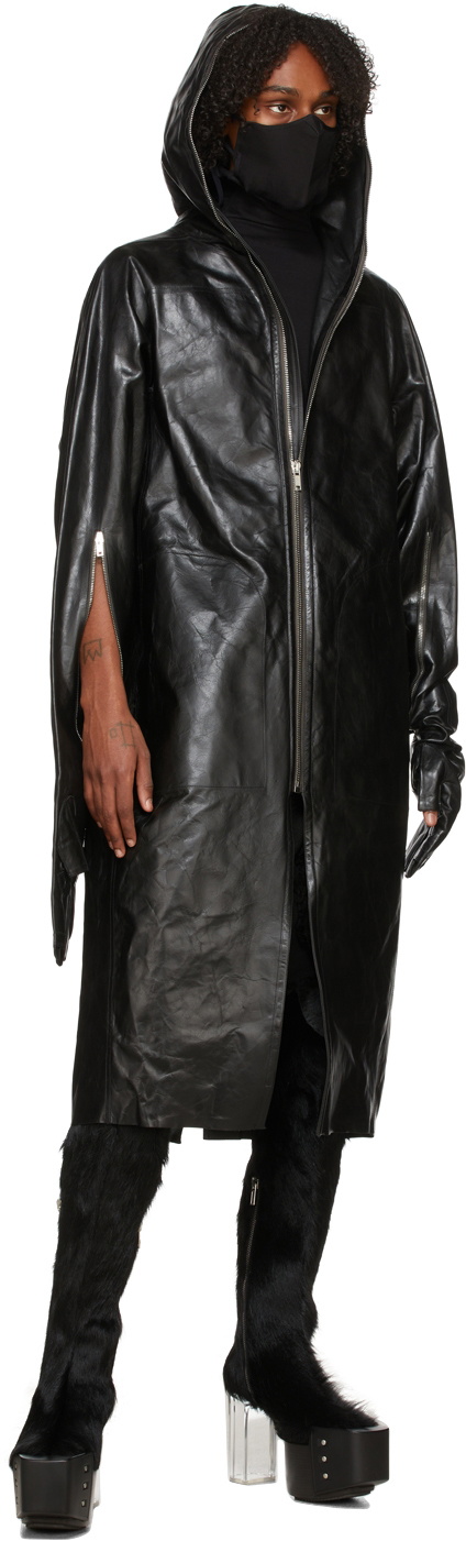 Rick Owens Black Leather Sealed Jacket Rick Owens