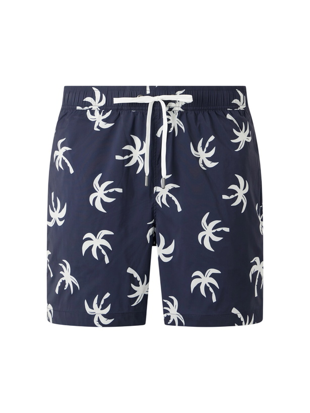 Photo: Onia - Charles Straight-Leg Mid-Lenght Printed Swim Shorts - Blue