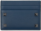 Valentino Garavani Blue Rockstud Card Holder