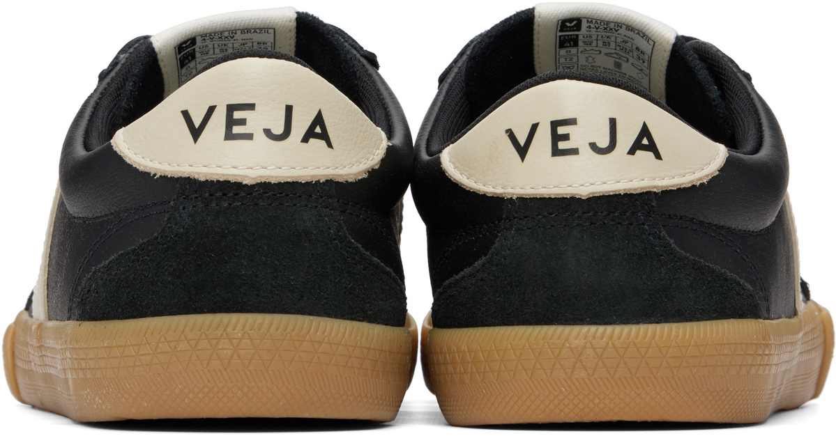 VEJA Black Volley Leather Sneakers