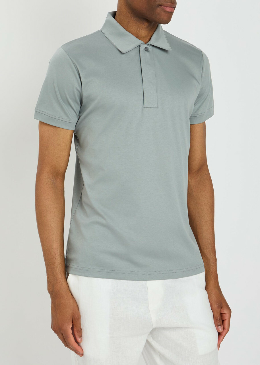 Raith Santi Mercerized Cotton Polo Shirt Light Blue