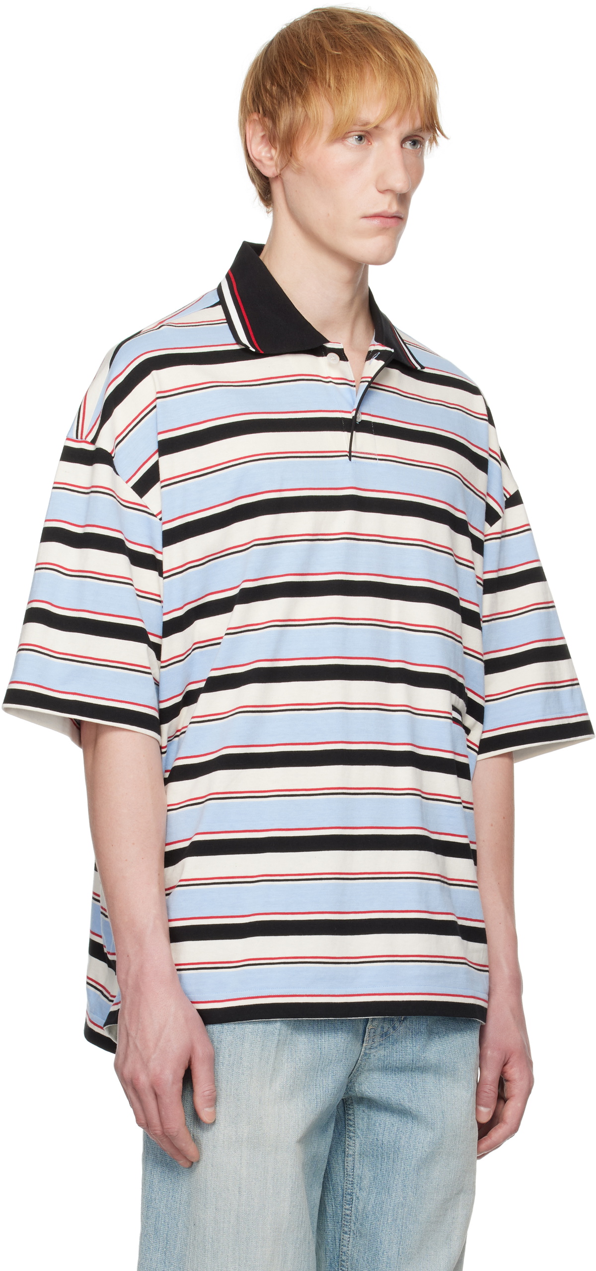 WOOYOUNGMI Blue Stripe Polo
