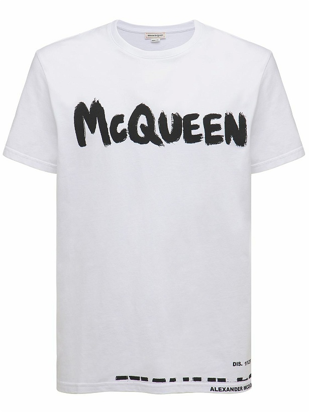 Photo: ALEXANDER MCQUEEN - Logo Printed Cotton Jersey T-shirt