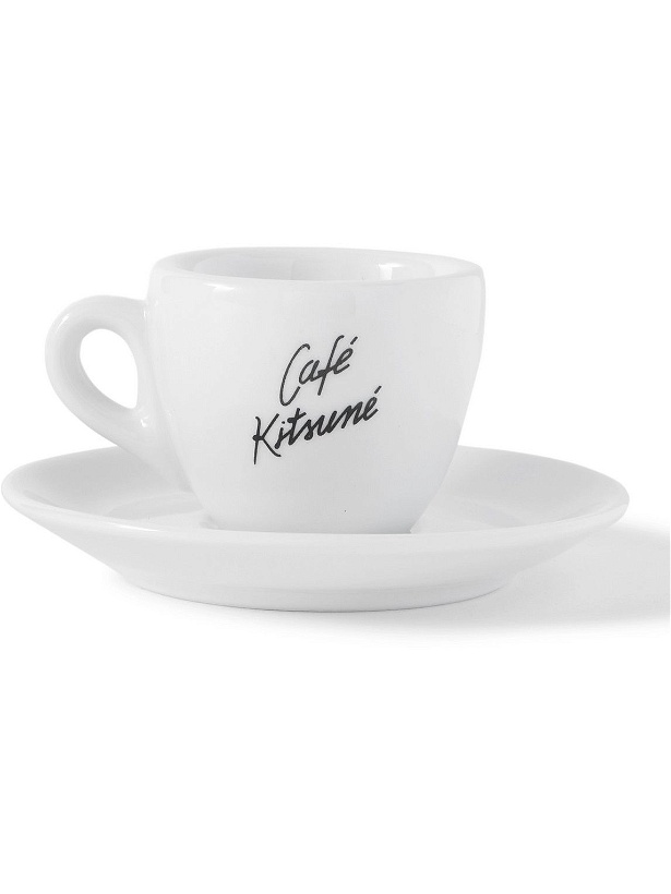 Photo: Café Kitsuné - Small Logo-Print Ceramic Cup and Saucer Set