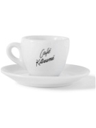 Café Kitsuné - Small Logo-Print Ceramic Cup and Saucer Set