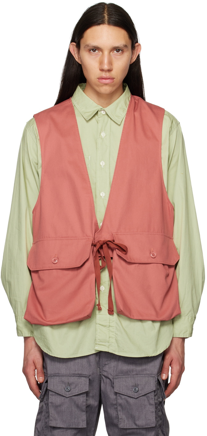 Engineered Garments Pink Bellows Pockets Vest Engineered Garments