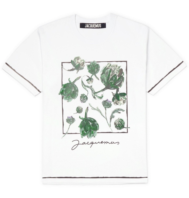 Photo: Jacquemus - Mala Printed Cotton-Blend Jersey T-Shirt - White