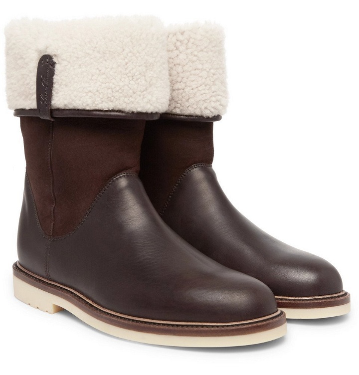 Photo: Loro Piana - Snow Walk Shearling-Lined Leather And Suede Boots - Men - Brown