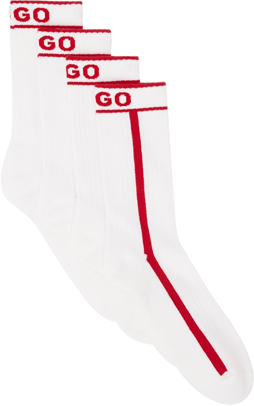 Photo: Hugo Two-Pack White & Red Socks