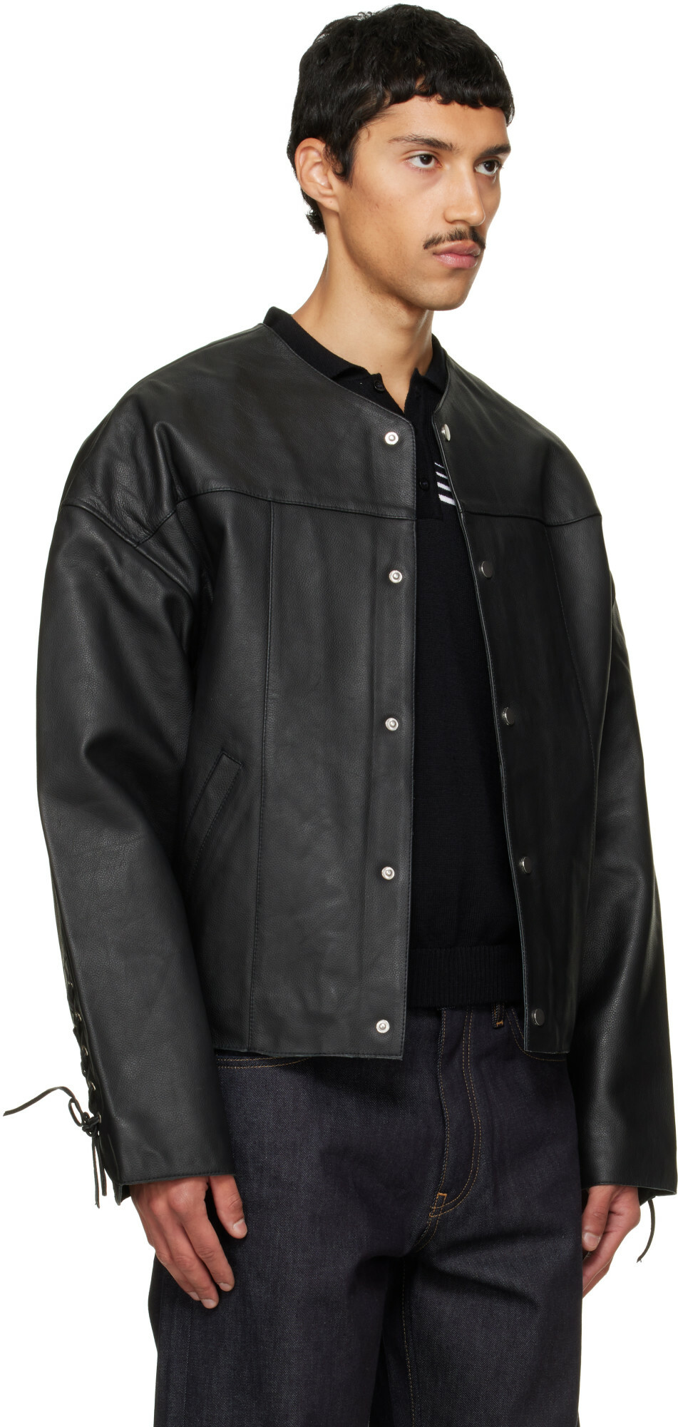 Deadwood Black Canoo Oversized Leather Jacket