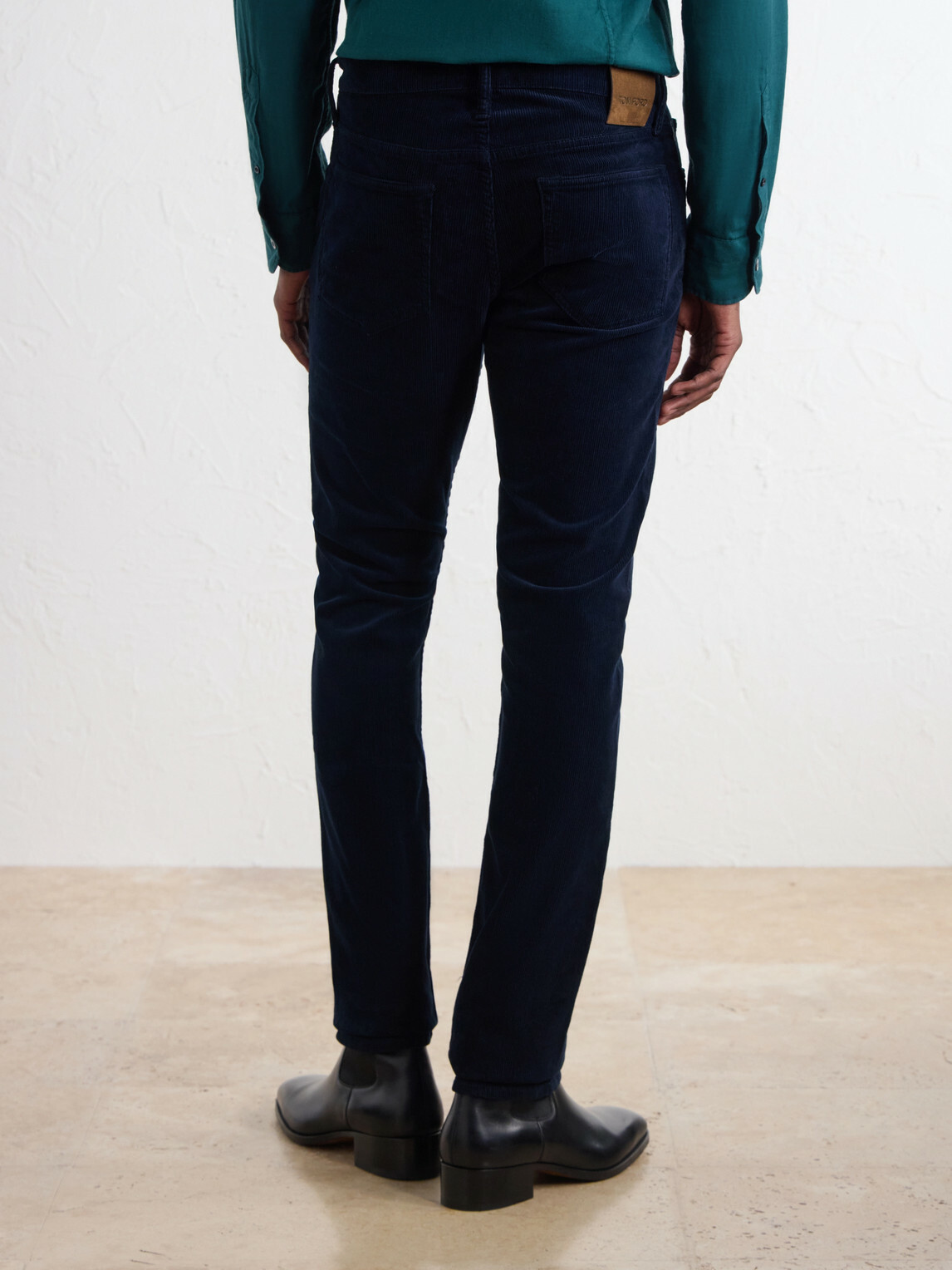 TOM FORD - Slim-Fit Cotton-Blend Corduroy Trousers - Blue