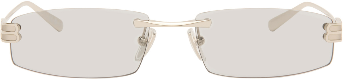 Balenciaga Silver Everyday Rectangular Sunglasses