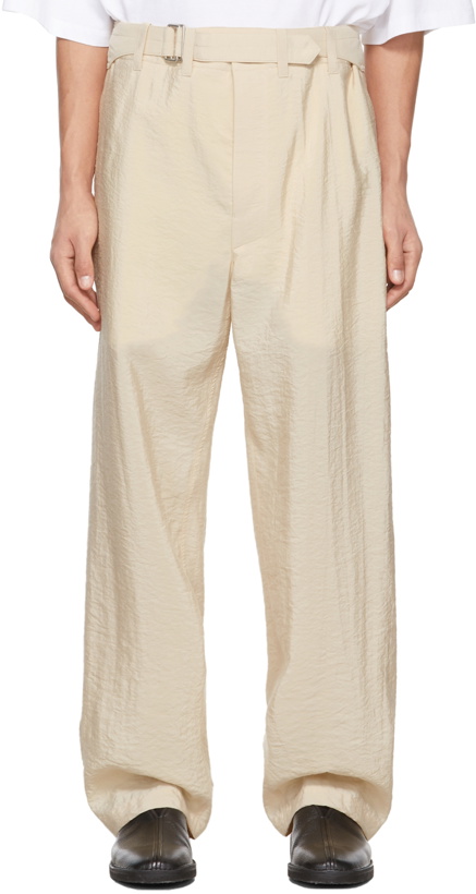 Photo: Lemaire Beige Silk Loose Trousers
