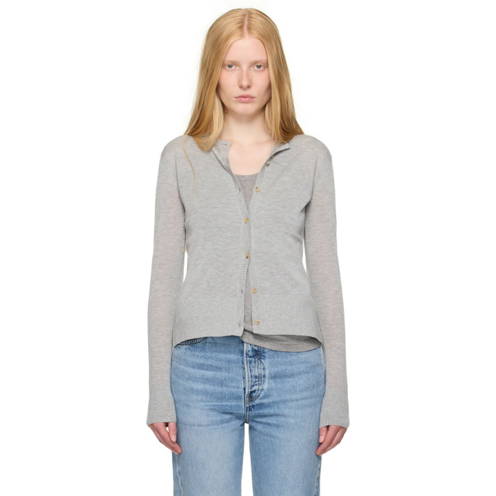 Photo: TOTEME Gray Fine Knit Cardigan