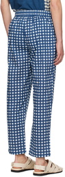 HARAGO Indigo & White Check Trousers