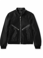 TOM FORD - Leather-Trimmed Wool and Silk-Blend Bomber Jacket - Black